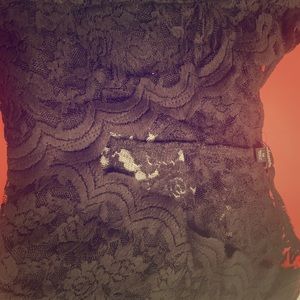 Black lace body suit